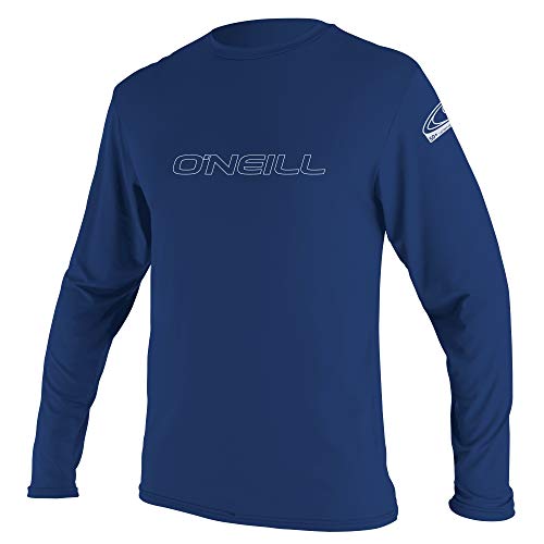 O'Neill Wetsuits Men's Basic Skins Long Sleeve Sun Shirt Rash Vest, Navy, S
