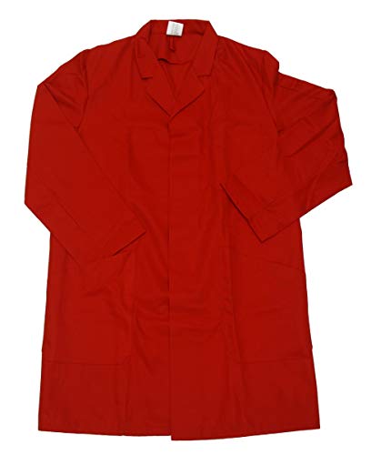 Schuerzenfabrik Herren Berufsmantel Arbeitskittel Kittel Mantel 3/4 lang Baumwolle/Polyester, Größe:60, Farbe:rot
