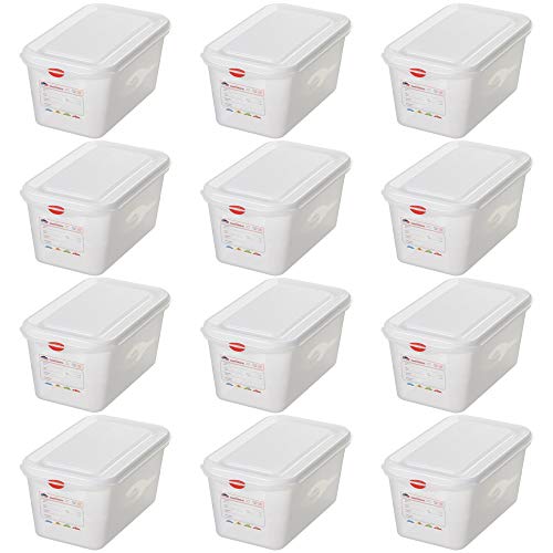 12 GN-Vorratsdose/Frischhaltebox mit Deckel, LxBxH 265x162x150 mm, Inhalt 4,3 Liter