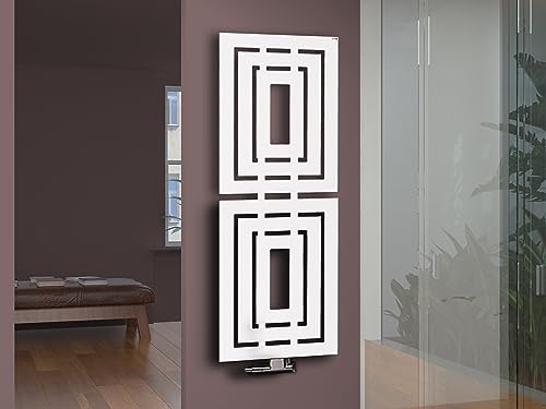 Badheizkörper Design Insight 2, HxB: 162 x 60 cm, 1224 Watt, weiß (Marke Szagato) Made in Germany Bad Wohnraumheizkörper Heizkörper flach Mittelanschluss Designheizkörper elektrisch optional