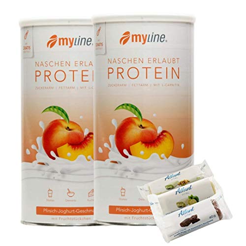 Myline Doppelpack Protein Eiweißshake + 3 Proteinriegel (Pfirisch-Pfirsich)