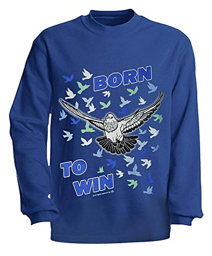 Fan-O-Menal Textilien Kinder Sweatshirt mit Print - Tauben Born to Win - TB343 - Gr. 116-152 hellblau Größe 122/128