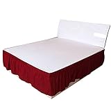 Betthusse Massivfarbe elastisches Bettrock Home Hotel Schlafzimmer Bett Side Dekorationen Schutzbetten Abnehmbare Bettband Rock Home Textile Betthusse 200x200 (Color : Red, Size : 150x200x40cm)