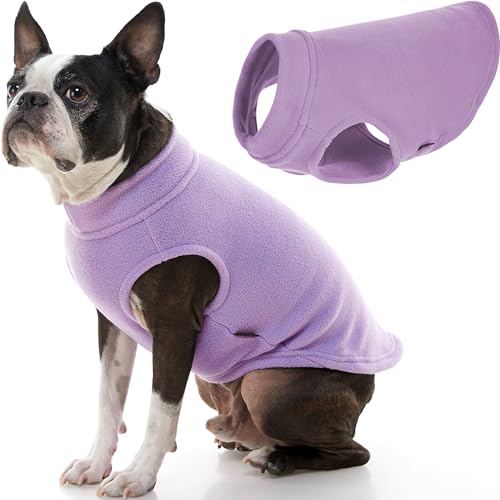 Gooby - Stretch Fleece Weste Pullover Fleece Weste Jacke Sweater für Hunde, Lavendel, Größe L