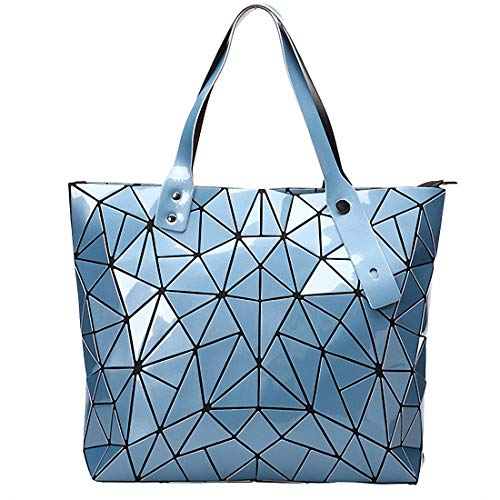 Ulalaza Geometric Lattice Top-Handle Handtasche für Frauen Matte Tote Purse Handtaschen Geometry Shoulder Bag