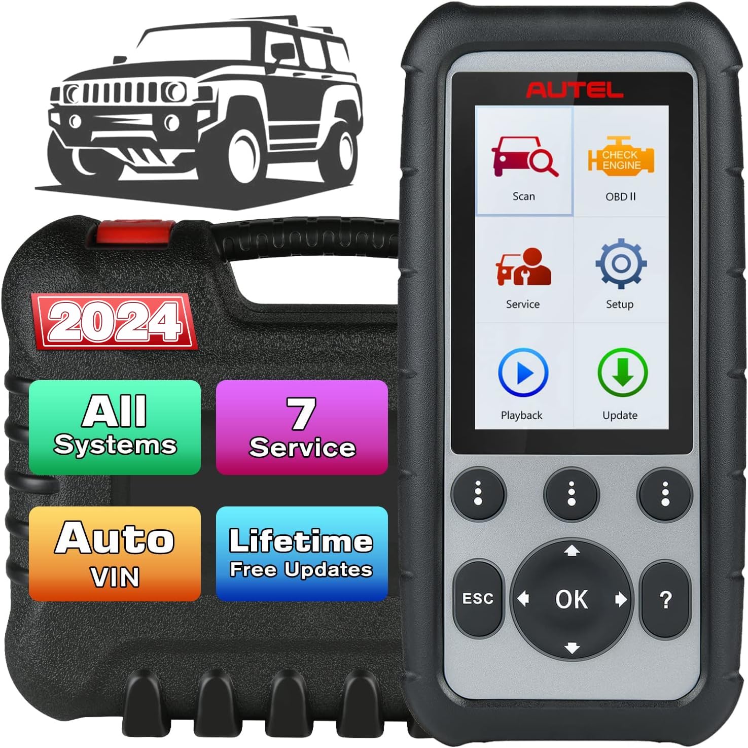 Autel MaxiDiag MD806 Pro Auto Diagnosegerät, 2024 Neuestes Alle System Diagnose und Ölreset, EPB, SAS, DPF, BMS, Drosseln, A/F Einstellung und AutoScan Funktion, Upgrade von MD802/ MD805/ MD806/ MD808