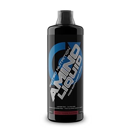 Scitec Nutrition Amino Liquid | Breites Spektrum an Aminosäuren | mit Vitamin B6 | Fettfrei, zuckerfrei | Verbessert den Proteinstoffwechsel, 1 l, Kirsche-Guave