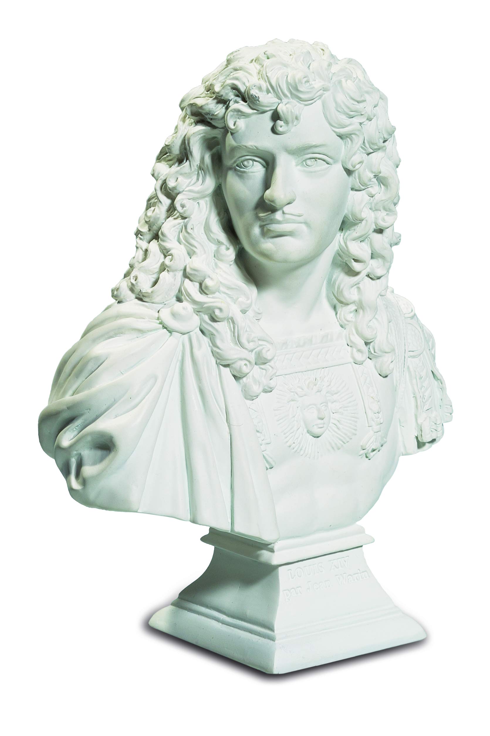 impexit Jean Warin Büste von Louis XIV, Kunstharz, 12,5/10 / 5,5 cm, Weiß