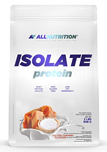 ALLNUTRITION Isolate Protein 908g 1er pack Eiweißpulver Molkenproteinpulver Muskelaufbau mit Verzweigte Aminosäuren BCAA(Salted Caramel)