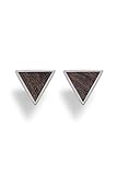 KERBHOLZ Holzschmuck – Geometrics Collection Triangle Earring, Damen Ohrring geometrisch, kleine Ohrstecker mit Dreieck aus Naturholz, silber (8,5mm x 7,5mm)