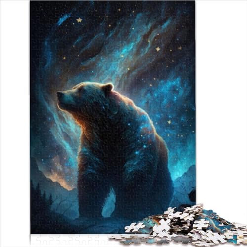 Grizzlybär-Stil, einfache Puzzles für Erwachsene, 1000 Teile, Puzzles für Erwachsene, Holzpuzzle für Erwachsene, Puzzle-Geschenke, schwierig und herausfordernd, 1000 Teile (50 x 75 cm)