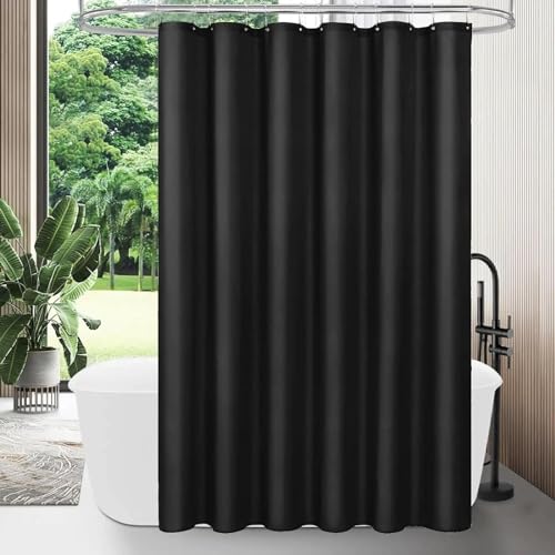 ZMFBHFBH Duschvorhänge für Badezimmer, 1 Stück, schwarzer Stoff-Duschvorhang, modernes Badezimmer, einfacher Duschvorhang oder Liner, 175 x 213 cm (B x H), Badezimmervorhänge