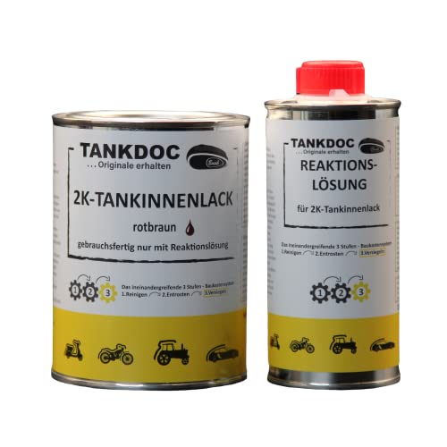 Tankdoc Tanksanierung 2K-Tankinnenlack Versiegelung 675g Farbe rotbraun (2K-Tankinnenlack 675g rotbraun)