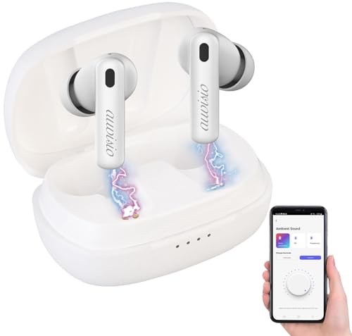 auvisio InEar: In-Ear-Stereo-Headset mit ANC, Bluetooth 5.2, Ladebox, App, weiß (Kopfhörer mit Mikrofon, Bluetooth, ANC Kopfhörer Bluetooth)