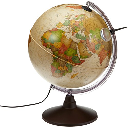Idena 569904 - Geografischer Globus mit Licht und Lupe, 30 cm