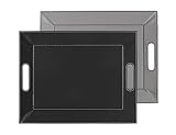 FREEFORM DUO - 2in1 wendbares Tablett & Tischset, grau/schwarz, Kunstleder, Maße: 55 x 41 cm