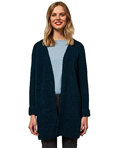 Street One Damen A253510 Bouclé Cardigan, deep Teal Blue, 38