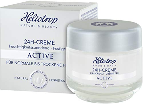 HELIOTROP Naturkosmetik ACTIVE 24h-Creme, Mit wirkungsvollem Straffungseffekt, Versorgt die Haut 24h mit Feuchtigkeit, Mildert Fältchen, 50ml