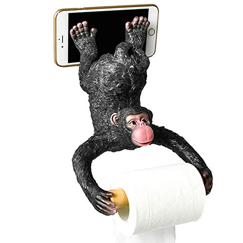 CXD Dekorative Gorilla Tissue Rack Rollenhalter für Kinder Badezimmer, Wand Toilettenpapierhalter Tiere einzigartig - Harz