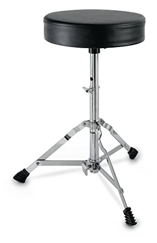 XDrum Schlagzeughocker Semi (Höhenverstellbar 50-64cm, drei Standbeine mit Gummifüßen, zusammenklappbar)