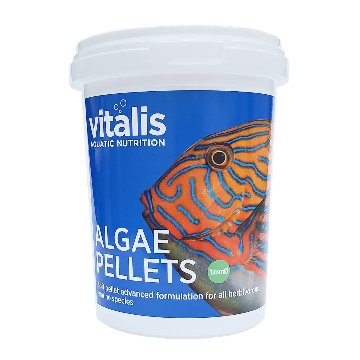 Vitalis Algae Pellets Fischfutter Aquarium Fischfutter Aquarium Pellets für pflanzenfressende Meerestiere- hochverdaulich und ausgewogen - Vitamine und Mineralien (260g)