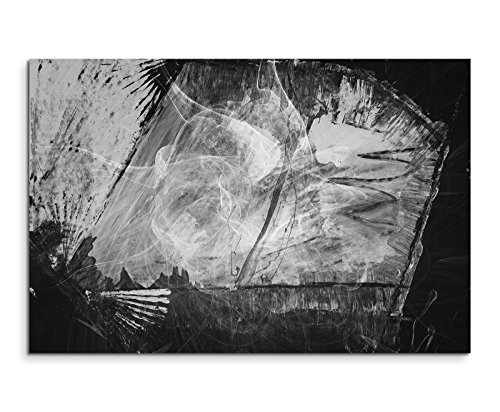 Sinus Art Abstrakt 1500-120x80cm SCHWARZ-Weiss Bilder - Wandbild Kunstdruck in XXL Format - Fertig Aufgespannt – TOP - Leinwand - Wand Bild - Kunst Bild - Wandbild abstrakt XXL