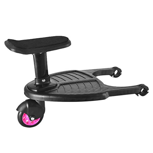 2021 New Wheeled Board, Buggy Board mit Rädern Comfort Wheeled Board mit Adapter Kinderwagen Fahrt an Bord mit abnehmbarem Sitz, für Kinder bis 20 kg (Rosa)
