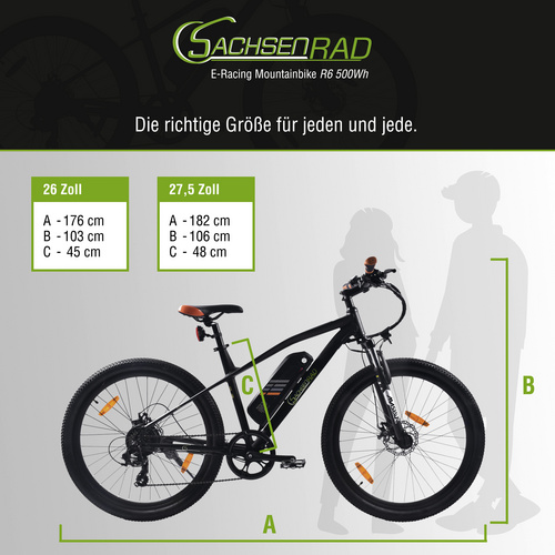 SachsenRad E-Bike »R6 E-Racing«, 26 Zoll, 7-Gang - schwarz 2