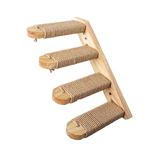 DALIZHAI777 Kratzbaum DIY Haustier Möbel Katze Baum Wandmontierte Katze Kletterleiter Hölzerne Treppen Jumping Platform Katze Kletterrahmen Kätzchen Jumping Board 4-Schritt Leiter Klettern Katzenbaum