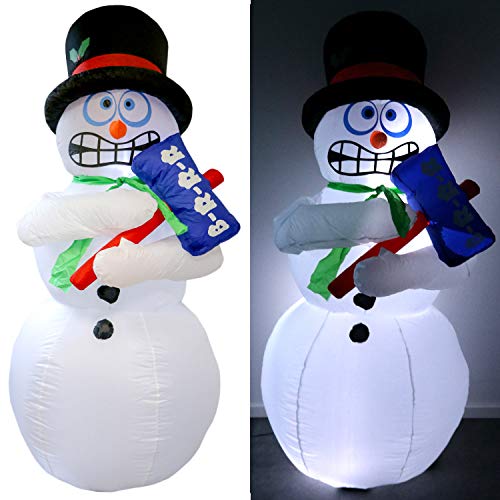 Tronje aufblasbarer XL Schneemann 180cm Zitterfunktion LED-Licht Dauergebläse Innen- Außenbereich Mr. Frost Santa X-Mas