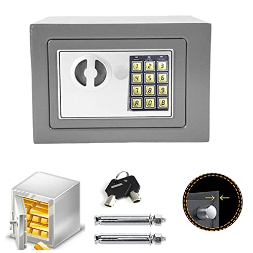Elektronik Safe Tresor Möbeltresormit zahlenschloss und 2 Notschlüssel wasserdichte Sicherheitsbox Wandtresor Grau 31 x 20 x 20 cm