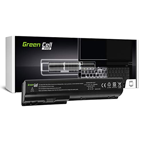 Green Cell® PRO Serie HSTNN-DB75 HSTNN-IB75 Laptop Akku für HP Pavilion DV8 DV7 DV7T DV7Z DV7-1000 DV7-2000 DV7-3000 und HP HDX18 (Original Samsung SDI Zellen, 8 Zellen, 5200mAh, Schwarz)