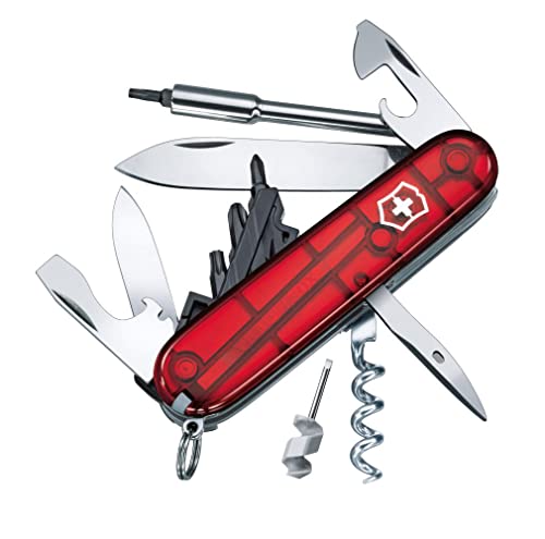 Victorinox Taschenmesser Cyber Tool S (27 Funktionen, Klinge, Bit-Schlüssel/Halter) rot transparent