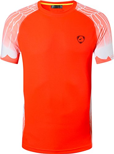 jeansian Herren Sportswear Quick Dry Short Sleeve T-Shirt LSL229 Orange S