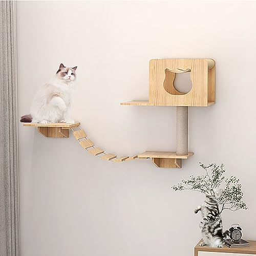 Katzen Kletterwand, Kletterwand Katzen, Katzen Wand Klettern, Kitten Activity Center, Eiche, Platzsparend, Einfache Installation (Size : B1)