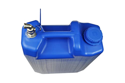 POKM Toolsmarket GmbH 20 L BLAU Wasserbehälter Schmal Wasserkanister Tankbehälter Camping Kanister + verzinkt Hahn