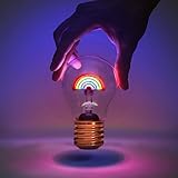 Suck UK Regenbogen-Glühbirne | Batteriebetriebene Tischlampen | Wiederaufladbare Akku-Glühbirne & Schnurloses USB-Licht | Ästhetische Raumdekoration & Regenbogen-Lichter für Schlafzimmer