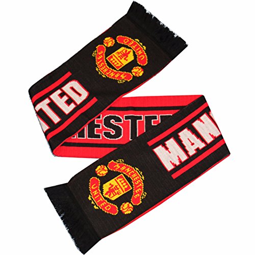 Manchester United Football Club Second Half Scarf Jacquard Knit Badge Official
