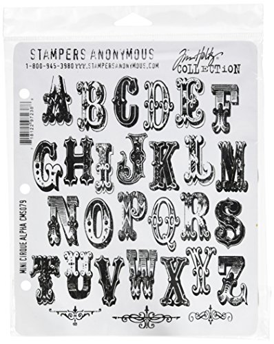 Stampers Anonymous Tim Holtz Haftstempel, 17,8 x 21,5 cm, Mini Cirque Alpha