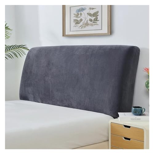 Bettkopfteil Hussen Solid Color Short Plush Elastic Soft All-Inclusive Cover Bed Head Back Cover Bed Headboard Dustproof Cover Schlafzimmer Kopfteil (Color : 01, Size : W150xH65cm)