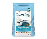 Green Petfood InsectDog Hypoallergen (1 x 10 kg), getreidefreies, Trockenfutter für ausgewachsene, empfindliche, mit Insektenprotein, Futter für allergische Hunde, 1er Pack