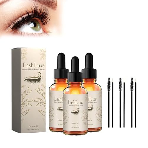 Furzero LashLuxe Castor Oil Vegan Growth Serum, Lash Luxe Eyelash Growth Serum, Help Eyelashes Grow Healthier, Promote Eyelash Growth (3PCS)