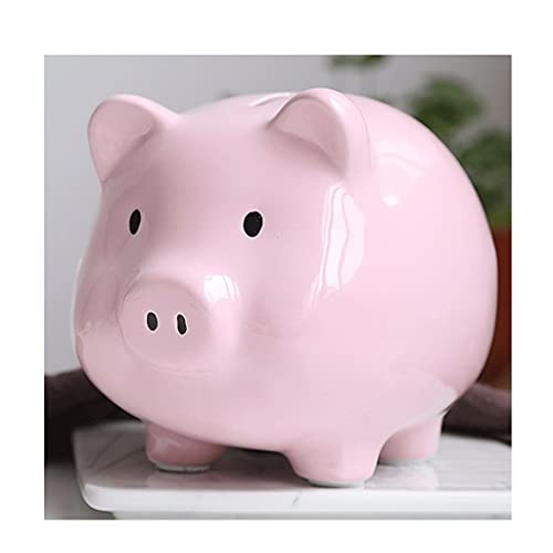 Niedliche Sparschwein Schwein Keramik Piggy Bank Für Erwachsene Kind Zu Cherish Money Bank Münzbank Für Jungen Kinder Mädchen (blau,Weiß,Pink) Sparschwein für Bargeld (Color : Pink Large)