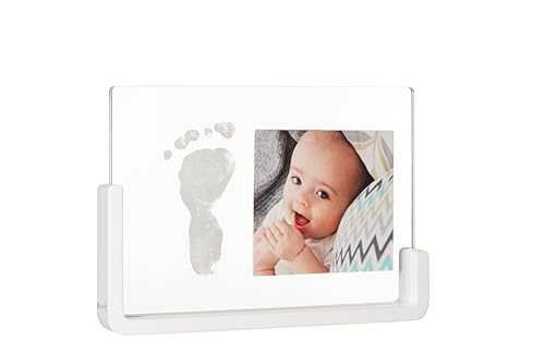 Baby Art 3601098900 Design Bilderrahmen mit Foto und Baby Fußabdruck oder Handabdruck, Crystal, transparent