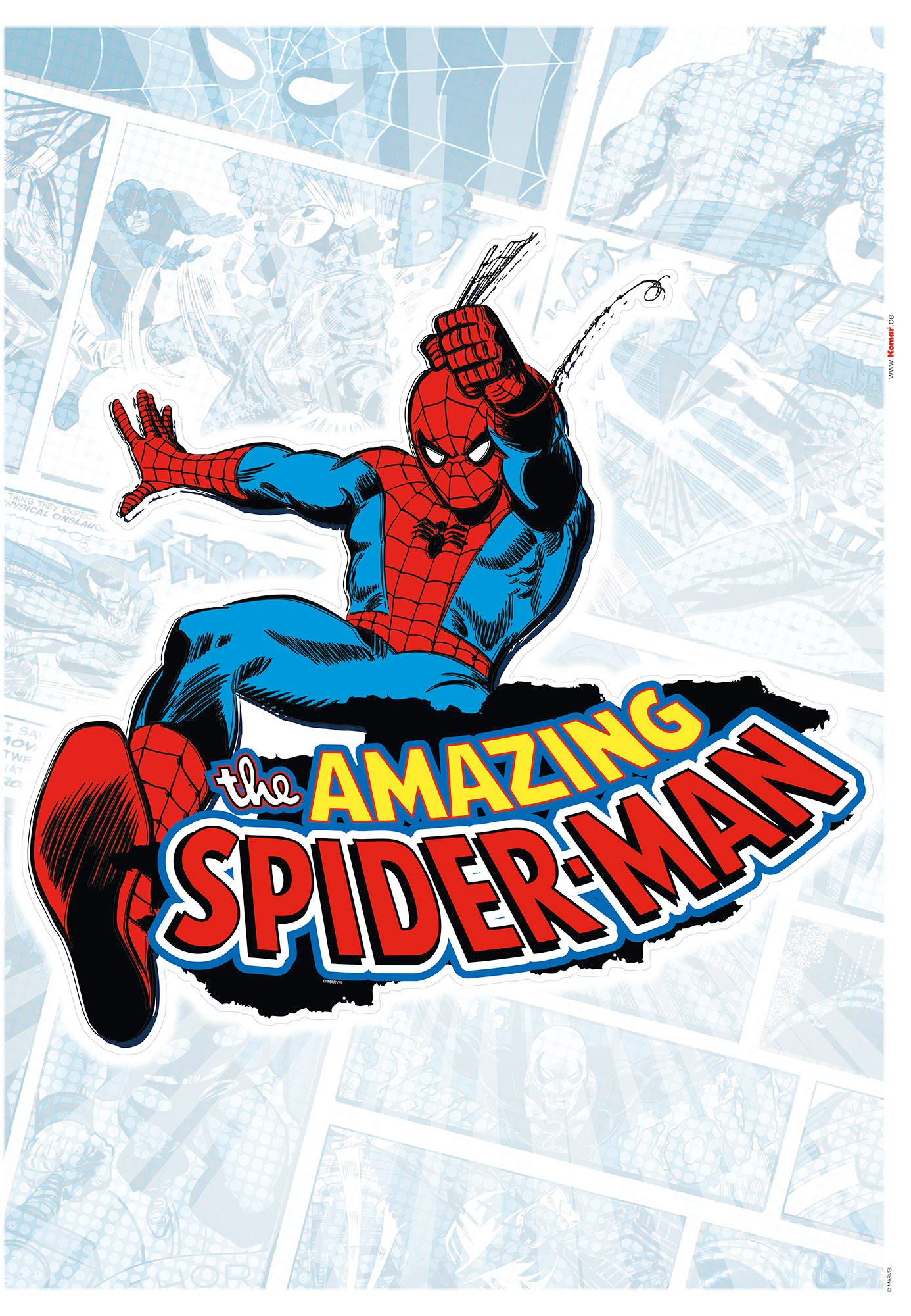 Komar Marvel Wandtattoo Spider-Man Comic Classic - 50 x 70 cm (Breite x Höhe) - 1 Teile - Deco-Sticker, Wandaufkleber, Wandsticker, Wanddeko, Kinderzimmer - 14077h