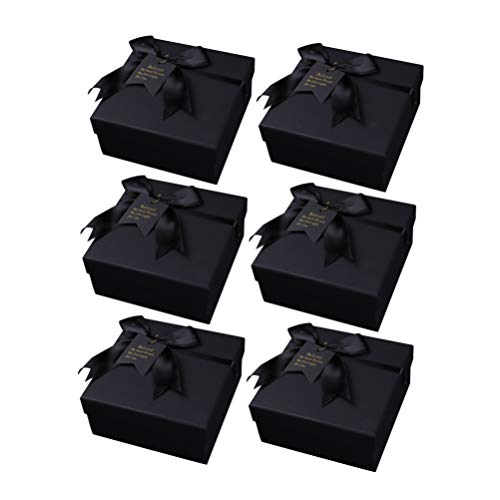 NUOBESTY Bowknot Geschenkbox Schwarz Bogen Verpackung Geschenkbox Papier Geschenkboxen für Hochzeitsgeburtstag Urlaub Abschluss Valentinstag 15Cm