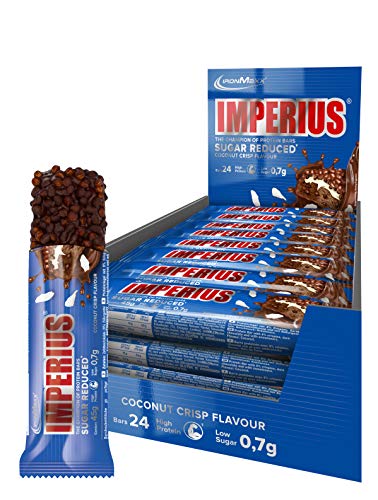 IronMaxx Imperius Sugar Reduced Protein Bar, Geschmack Coconut Crisp, 24er Pack (24x 45 g)