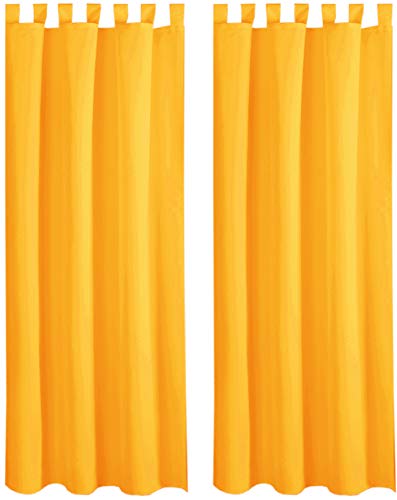 Bestlivings Blickdichte Gardine im 2er Pack mit Schlaufen (140x175 cm/Orange), in vielen Farben
