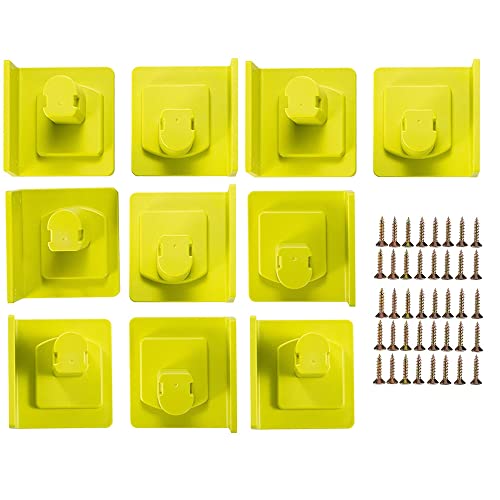 Lrporyvn 10 Packungen Werkzeug-Bohrerhalterungen, passend für 18-V-Werkzeughalter, Dock-Aufhänger mit 40 Schrauben