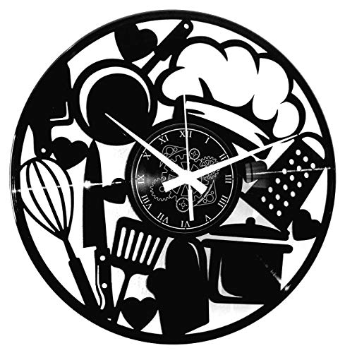 Instant Karma Clocks Vinyl Wanduhr Vintage Handgemache Schallplatten-Design Dekor Küchenmesser Besteck Kochen